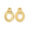 Ion Plating(IP) 304 Stainless Steel Charms, Oval Charm, Real 18K Gold Plated, 13x8.5x1.5mm, Hole: 1.9mm