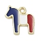Independence Day Alloy Enamel Charms, Golden, Horse, 13.5x13x1.5mm, Hole: 1.5mm