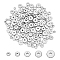 200Pcs 5 Styles 304 Stainless Steel Beads, Flat Round, Stainless Steel Color, 4~8x2mm, Hole: 1~2mm, 40pcs/style