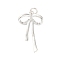 Rack Plating Brass Micro Pave Cubic Zirconia Pandants, Long-Lasting Plated, Lead Free & Cadmium Free, Bowknot Charms, with Jump Ring, Silver, 28x16x3mm, Hole: 3mm
