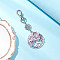 Natural Amethyst Chips Beads & Alloy Tree of Life Pendant Decorations, with Swivel Lobster Claw Clasps, 90mm