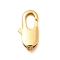 Brass Clasps, Long-Lasting Plated, Nickel Free, Oval, Real 18K Gold Plated, 12x6x2.7mm, Hole: 1.2mm