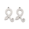 Non-Tarnish 304 Stainless Steel Pendants, Laser Cut, Snake Charm, Stainless Steel Color, 22x13x1mm, Hole: 1.5mm