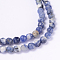 Faceted Natural Sodalite Round Bead Strands, 4mm, Hole: 1mm, about 97pcs/strand, 14.5~15 inch