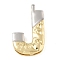 Brass Pendants, Cadmium Free & Nickel Free & Lead Free, Real 18K Gold Plated And Platinum, Letter Charms, Letter J, 28x16.5x4mm, Hole: 3x2mm