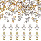 40Pcs 2 Colors Rack Plating Brass Pave Clear Cubic Zirconia Links, Flat Round Connector Charms, Long-Lasting Plated, Lead Free & Cadmium Free, Platinum & Golden, 9x5x2.8mm, Hole: 1.2mm, 20pcs/color