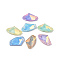 Mocha Effect Axe Shape Sew on Rhinestone, K5 Glass Rhinestone, 2-Hole Link, Plated Flat Back, Sewing Craft Decoration, Mixed Color, 16x27.5x6.5mm, Hole: 1.2mm