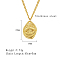 304 Stainless Steel Pendant Necklaces, Eye, Real 18K Gold Plated, 17.72 inch(45cm)