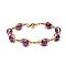 Natural Amethyst Beaded Bracelets for Men Women, with Brass & 304 Stainless Steel Finding, Magnetic Clasps, 7-1/2 inch(19cm), Bead: 8.7mm