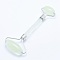 Green Watermelon Stone Glass Brass Face Massager, Facial Rollers, Platinum, 142~150x54~58x19~22mm