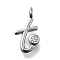 Brass Micro Pave Cubic Zirconia Pendants, Letter Charms, Rack Plating, Long-Lasting Plated, Cadmium Free & Lead Free, Letter T, 13x7x2mm, Hole: 1.6mm