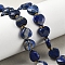 Natural Lapis Lazuli Beads Strands, Faceted Love Heart, with Seed Beads, 11.5x12.5x4.5mm, Hole: 0.9mm, about 29~30pcs/strand, 15.16''(38.5cm)