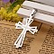 Tarnish Resistant 304 Stainless Steel Cross Pendants, Stainless Steel Color, 39.5x25x2mm, Hole: 4x6mm