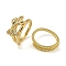 Bowknot Brass Micro Pave Clear Cubic Zirconia Double Rings, for Women, Cadmium Free & Lead Free, Real 18K Gold Plated, Inner Diameter: 17.8mm, Bowknot: 11x16.5mm, 2pcs/set