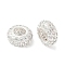 Brass Micro Pave Cubic Zirconia European Beads, Rondelle, Long-Lasting Plated, Silver, 10x4.5mm, Hole: 4.6mm
