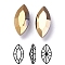 Imitation Austrian Crystal Glass Rhinestone, Grade A, Pointed Back & Back Plated, Horse Eye, Dorado, 10x5x3mm