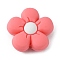 Silicone Beads, Flower, Light Coral, 26x27x10mm, Hole: 2mm