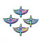 201 Stainless Steel Pendants, Cadmium Free & Lead Free, Angel, Rainbow Color, 23x30x2.5mm, Hole: 1.4mm