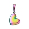 Ion Plating(IP) 304 Stainless Steel Charms, Puffed Heart, Rainbow Color, 14x10x3mm, Hole: 6x2.5mm