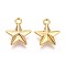 CCB Plastic Pendants, Star, Light Gold, 24x20x7mm, Hole: 3mm