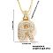Elegant Brass Micro Pave Clear Cubic Zirconia 3D Initial Necklaces, Perfect Gift for Her, Golden, Letter R, 15.75 inch(40cm)