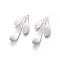 Rack Plating Brass Pendants, Long-Lasting Plated, Leaf, Platinum, 35.5x17x0.5mm, Hole: 1.5mm