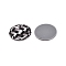 Printed Tartan Acrylic Pendants, Flat Round, Black, 37.5x2mm, Hole: 1.6mm