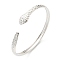 Non-Tarnish 304 Stainless Steel Snake Cuff Bangle, Stainless Steel Color, Inner Diameter: 2-3/8 inch(6cm)