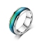 Non-Tarnish Mood Ring, Temperature Change Color Emotion Feeling Stainless Steel Plain Ring for Women, Stainless Steel Color, US Size 6(16.5mm)