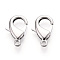 Brass Lobster Claw Clasps, Nickel Free, Real Platinum Plated, 22.5x14x4mm, Hole: 2.4mm