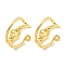 Brass Cuff Earrings, Round and Tightly, Real 18K Gold Plated, 13.5x10mm