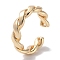 Brass Cuff Rings, Long-Lasting Plated, Twist, Golden, 5mm, Inner Diameter: 16.8mm