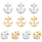 10Pcs 2 Colors 304 Stainless Steel Beads, Anchor, Golden & Stainless Steel Color, 14.5x14x3mm, Hole: 1.8mm, 5pcs/color