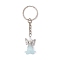Angel Acrylic & Alloy Pendant Keychain, with Iron Split Key Rings, Light Cyan, 7.8cm