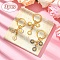 Alloy Enamel Keychain, with Iron Findings, Flower, Mixed Color, 6.6cm, 3pcs/set