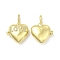Brass Micro Pave Clear Cubic Zirconia Locket Pendants, Heart with Word LOVE Charms, Cadmium Free & Lead Free, Light Gold, 20x21x7.5mm, Hole: 5.5x3mm