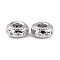 Brass Micro Pave Clear Cubic Zirconia Beads, Long-Lasting Plated, Cadmium Free & Lead Free, Rondelle with Star, Real Platinum Plated, 5.5x2.5mm, Hole: 2mm