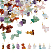 60Pcs 10 Styles Natural & Synthetic Mixed Gemstone Pendants, Nuggets Charms with Real 18K Gold Plated Brass Loops, 13~19x7~13x5~7mm, Hole: 1.5~1.6mm, 6pcs/style