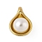 Plastic Imitation Pearl Pendants, Teardrop, with 304 Stainless Steel, Golden, 19.5x14.5x11mm, Hole: 3x2.5mm