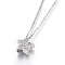 304 Stainless Steel Pendant Necklaces, with Cubic Zirconia, Star, Clear, Stainless Steel Color, 17.7 inch(45.2cm), Pendant: 10x10x3.5mm