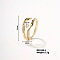 Geometric Pearl & Brass Open Cuff Ring: European and American Fashionable Luxury Opening Ring, Golden