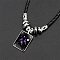 Alloy & Glass & Imitation Leather Cord Pendant Necklaces, Rectangle with Constellation Pattern , Gemini, 19.69 inch(50cm)