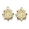 Brass Micro Pave Cubic Zirconia Pendants, with Jump Ring, Nickel Free, Flat Round with Saint Benedict, Colorful, Real 16K Gold Plated, 19x19x2mm, Hole: 3mm, Jump Ring: 5x1mm, 3mm inner diameter