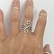 Bohemian Brass Finger Rings for Women, Cloud, Platinum, Inner Diameter: 18mm