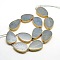 Flat Teardrop Natural Blue Aventurine Beadd Strands, Light Steel Blue, 30x20x7mm, Hole: 1mm, about 11pcs/strand, 14.6 inch