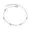 Sterling Silver Clear Cubic Zirconia Round Link Chain Bracelets, Platinum, 6-3/4 inch(17cm)