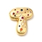 Brass Cubic Zirconia Pendants, Cadmium Free & Nickel Free & Lead Free, Letter A~Z Charms, Real 18K Gold Plated, Letter T, 30x25.5x6.5mm, Hole: 5x2.5mm