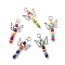 Synthetic Turquoise Beads Pendant, with Alloy Finding and 304 Stainless Steel Jump Rings, Butterfly, Mixed Color, 32x18x4mm, Jump Ring: 6x0.9mm, Inner Diameter: 4.5mm