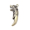 Tibetan style Alloy Pendants, Wolf Tooth Charm, Antique Golden, 43.5x16.5x8.5mm, Hole: 2mm