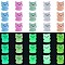30Pcs 5 Colors Luminous Resin Cute Little Cat Ornaments, Glow in the Dark, Micro Landscape Decoration, Mixed Color, 24.5x23x19.5mm, 6pcs/color